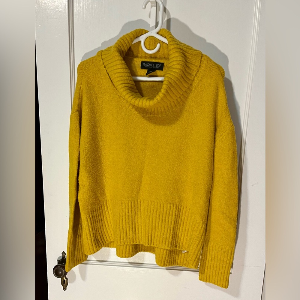 Rachel Zoe Mustard Cowl Neck Sweater